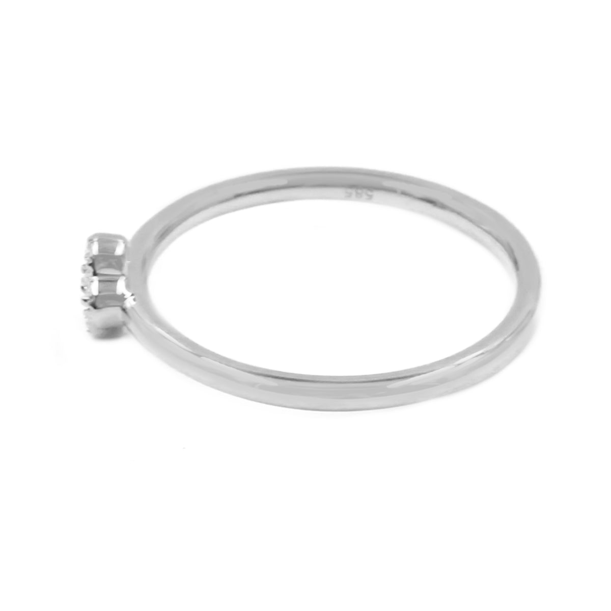 Gilded Lane 14K Gold 0.09ctw Diamond 5-Stone Cluster Stacking Ring
