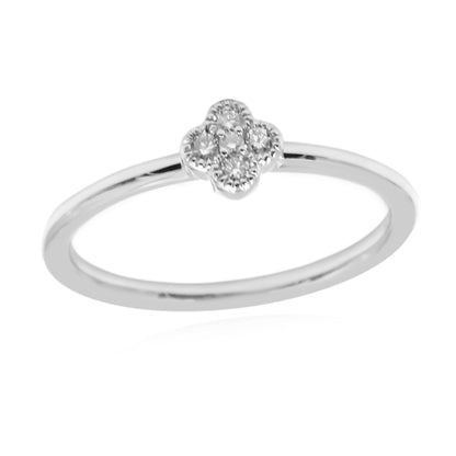 Gilded Lane 14K Gold 0.09ctw Diamond 5-Stone Cluster Stacking Ring