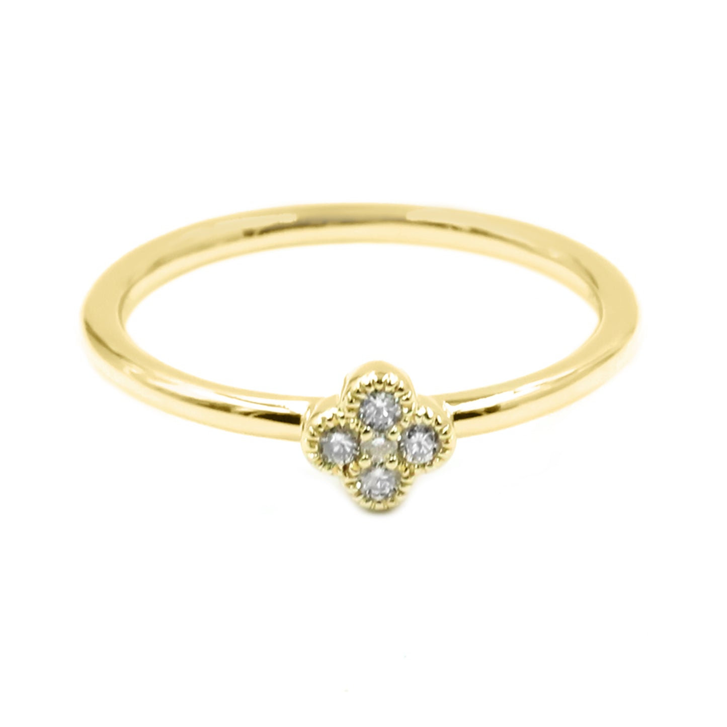 Gilded Lane 14K Gold 0.09ctw Diamond 5-Stone Cluster Stacking Ring