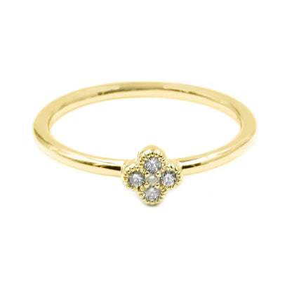 Gilded Lane 14K Gold 0.09ctw Diamond 5-Stone Cluster Stacking Ring