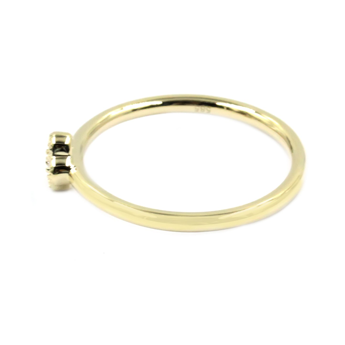 Gilded Lane 14K Gold 0.09ctw Diamond 5-Stone Cluster Stacking Ring