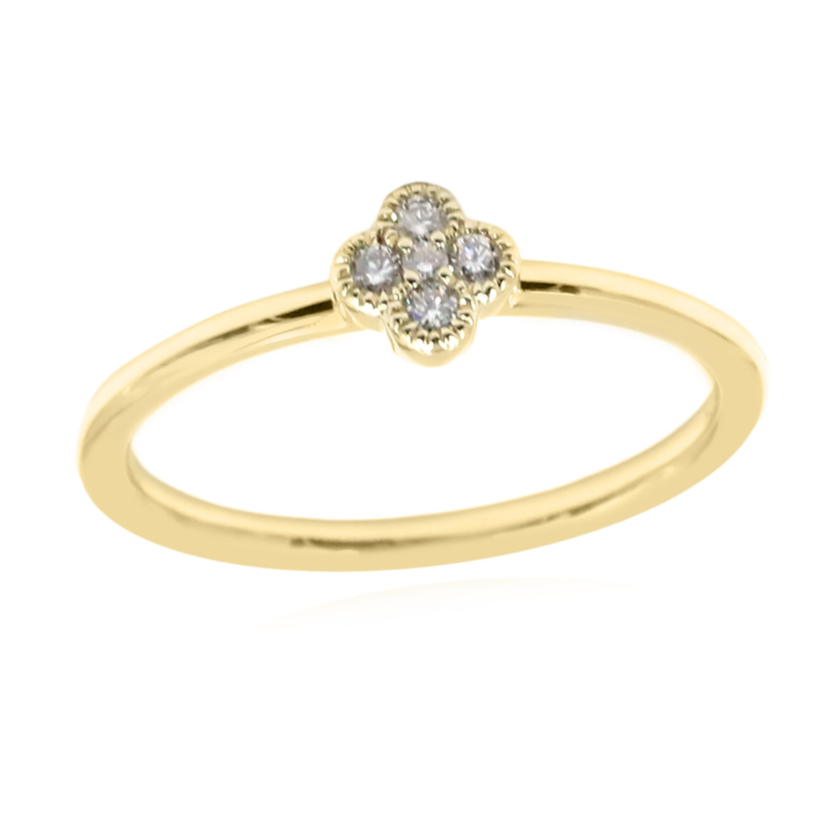 Gilded Lane 14K Gold 0.09ctw Diamond 5-Stone Cluster Stacking Ring