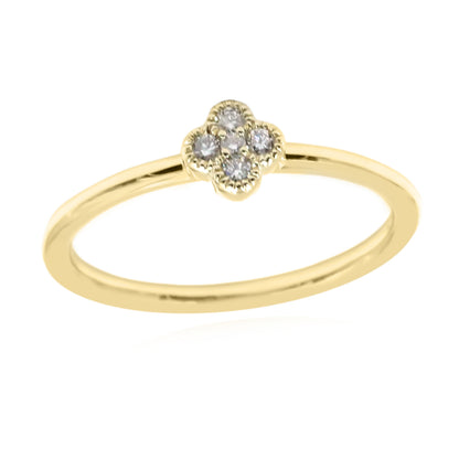 Gilded Lane 14K Gold 0.09ctw Diamond 5-Stone Cluster Stacking Ring
