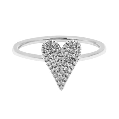 Gilded Lane 14K Gold 0.12ctw Diamond Pave Heart Ring