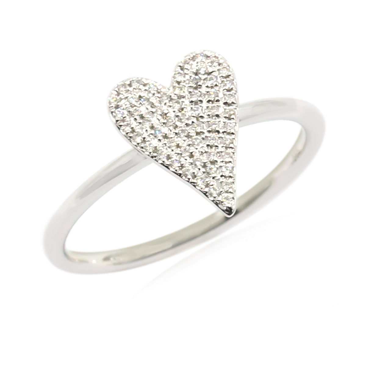 Gilded Lane 14K Gold 0.12ctw Diamond Pave Heart Ring