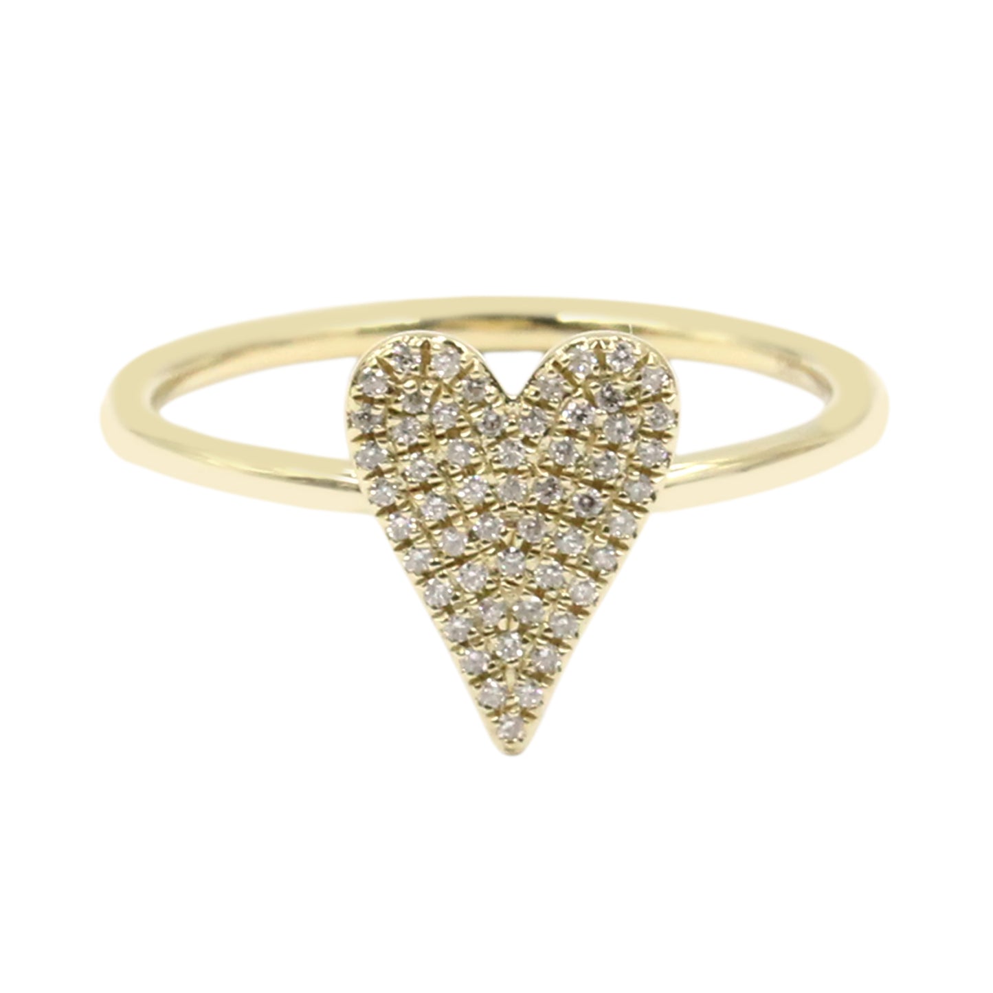 Gilded Lane 14K Gold 0.12ctw Diamond Pave Heart Ring
