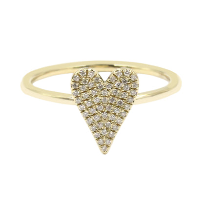 Gilded Lane 14K Gold 0.12ctw Diamond Pave Heart Ring