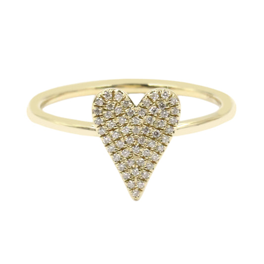 Gilded Lane 14K Gold 0.12ctw Diamond Pave Heart Ring