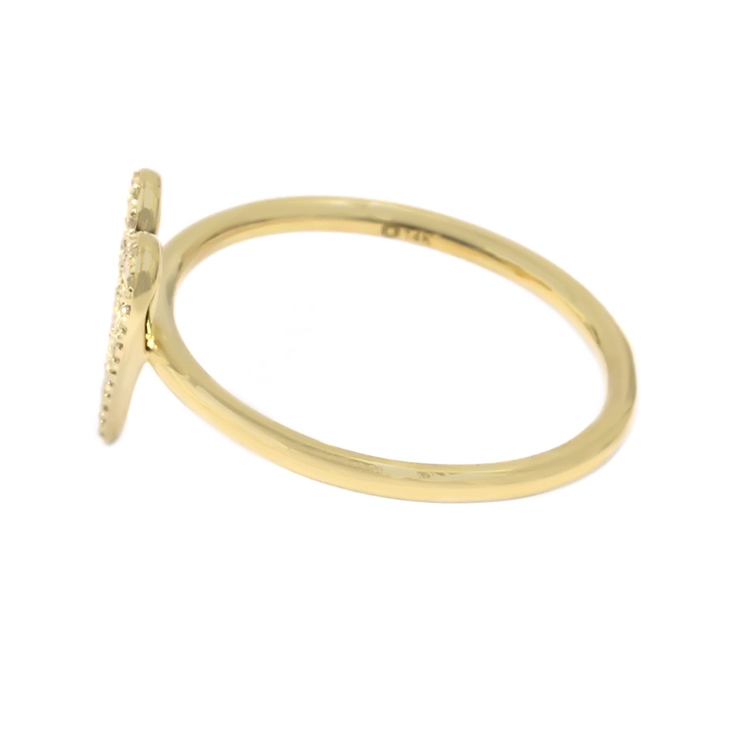 Gilded Lane 14K Gold 0.12ctw Diamond Pave Heart Ring