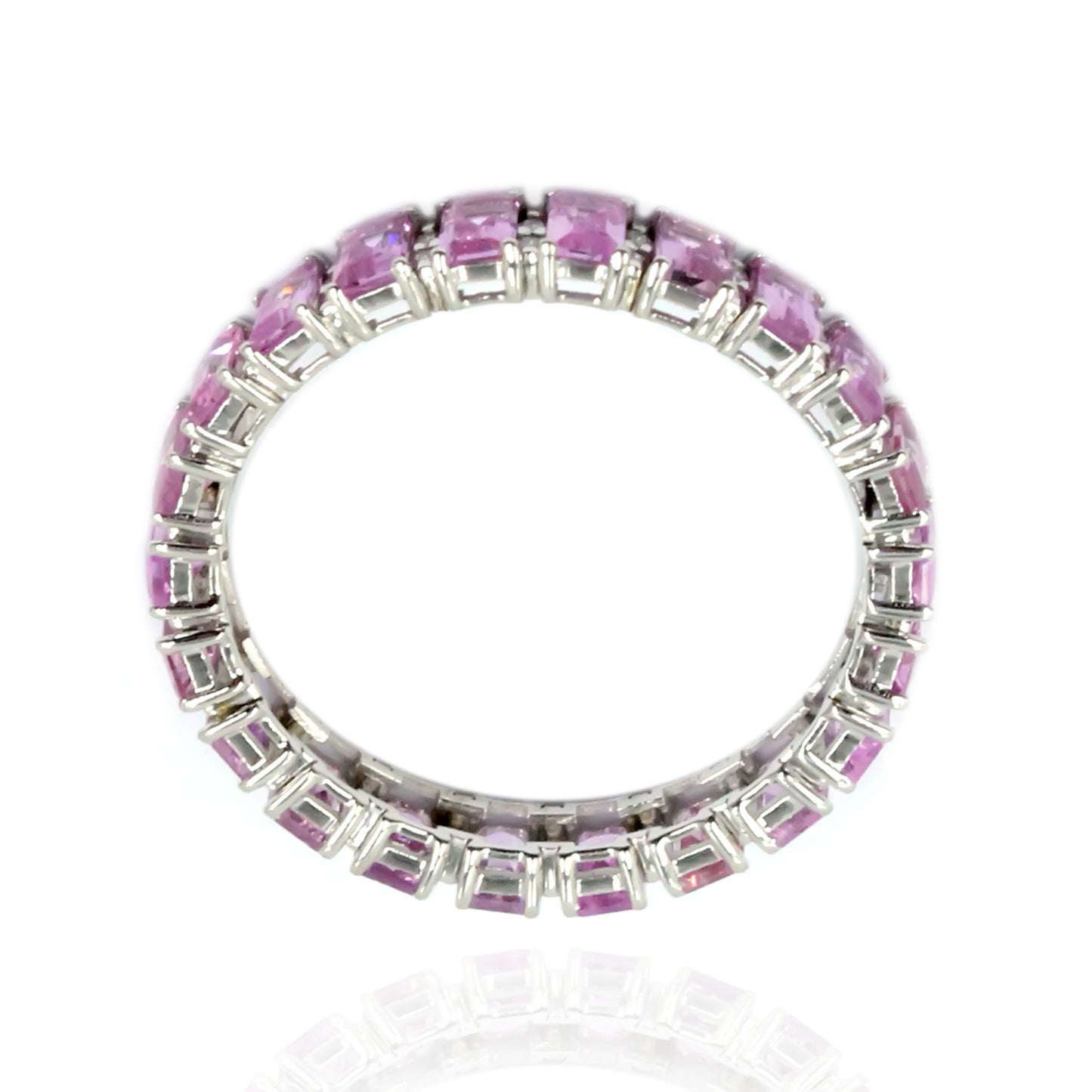 Gilded Lane 14K Gold Baguette Pink Sapphire & Diamond Eternity Band Ring