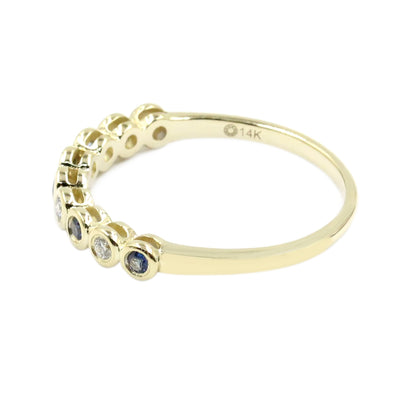 Gilded Lane 14K Gold Choice of Bezel-Set Sapphire & Diamond Stack Ring
