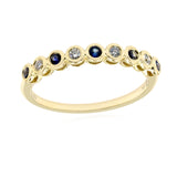 Gilded Lane 14K Gold Choice of Bezel-Set Sapphire & Diamond Stack Ring