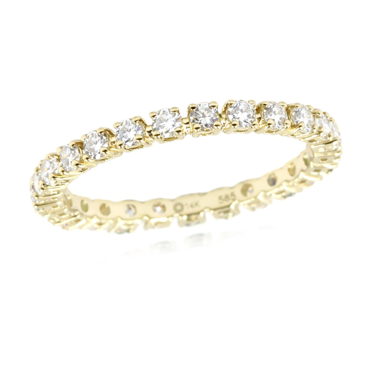 Gilded Lane 14K Gold 0.70ctw 2mm Diamond Eternity Band Ring