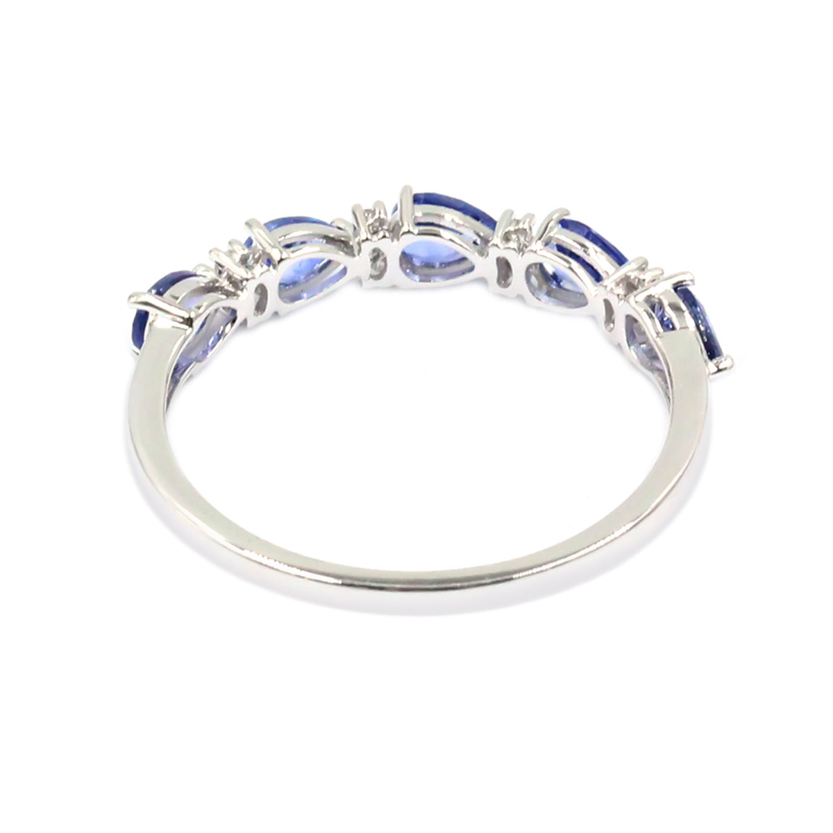 Gilded Lane 14K Gold 5-Stone Pear-Shaped Ceylon Blue Sapphire & Diamond Ring
