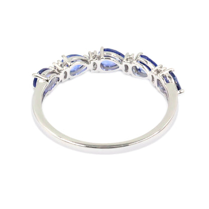 Gilded Lane 14K Gold 5-Stone Pear-Shaped Ceylon Blue Sapphire & Diamond Ring