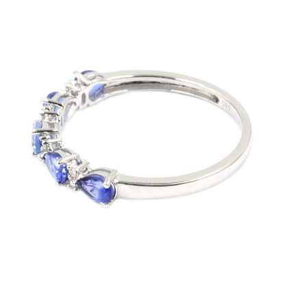 Gilded Lane 14K Gold 5-Stone Pear-Shaped Ceylon Blue Sapphire & Diamond Ring