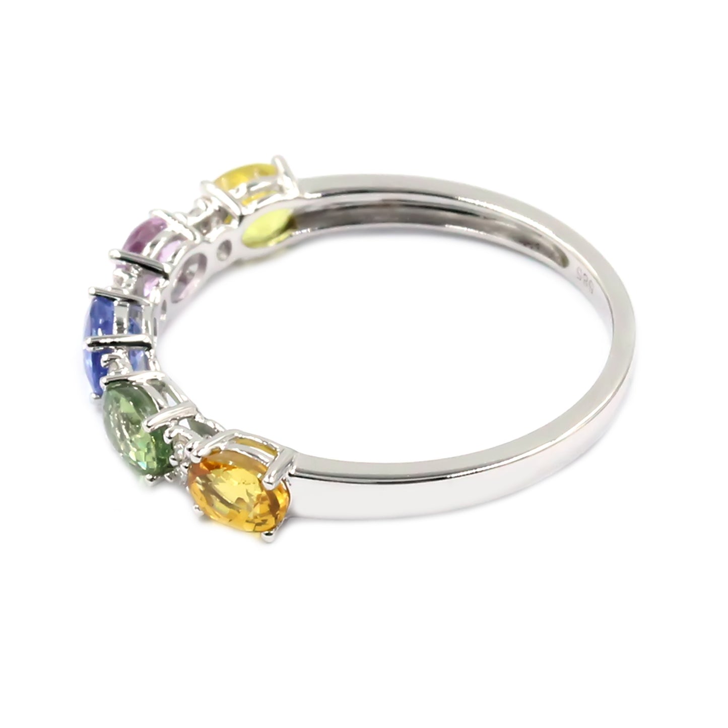 Gilded Lane 14K Gold 5-Stone Oval Multi-Sapphire & Diamond Ring