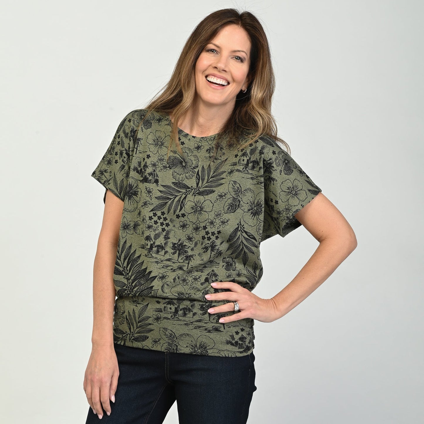 Christopher & Banks Ruched Banded Hem Top