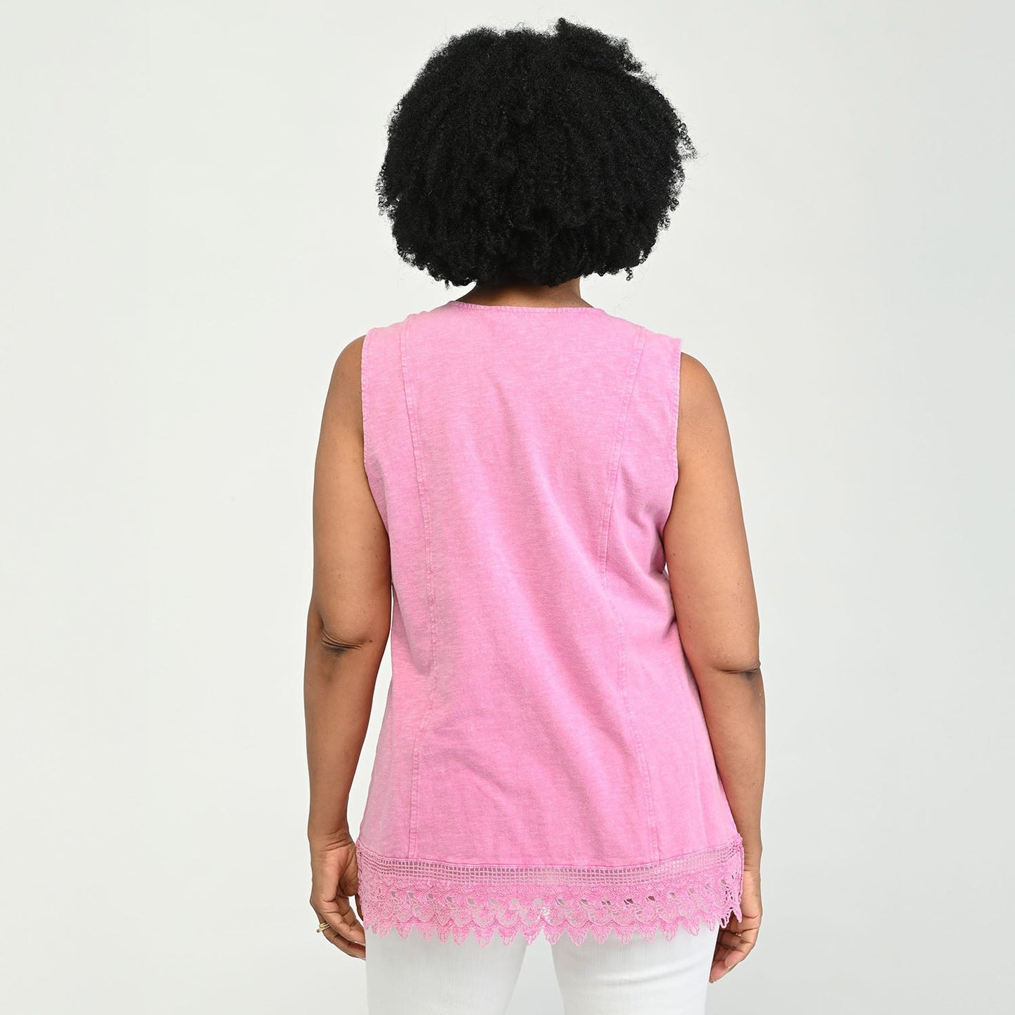 Christopher & Banks Sleeveless Lace Hem Top