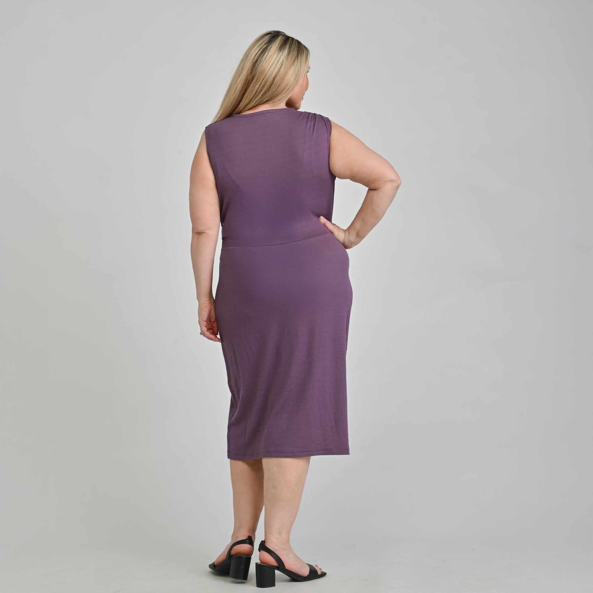 banks knit dress Ribbed Knit Sleeveless Dress VINTAGE VIOLET / L