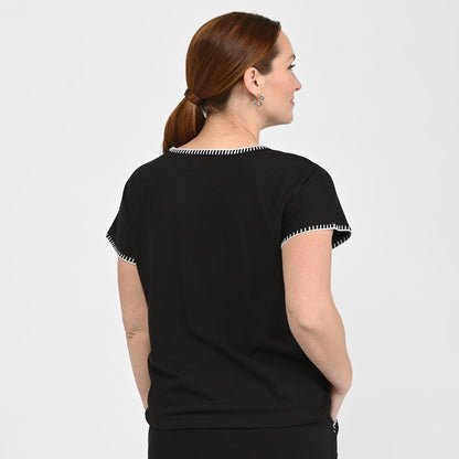 Christopher & Banks Relaxed Restyled Whip Stitch Dolman Sleeve Tee