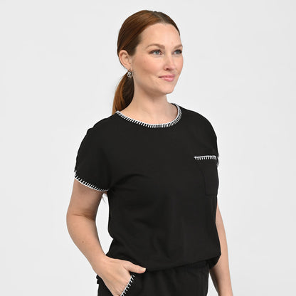 Christopher & Banks Relaxed Restyled Whip Stitch Dolman Sleeve Tee