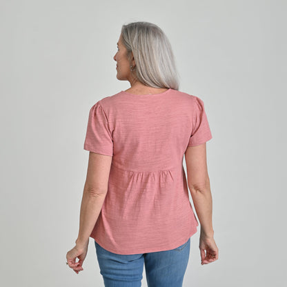 Christopher & Banks Embroidered Short Sleeve Top