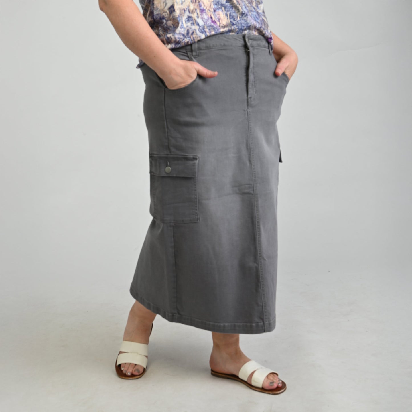Christopher & Banks Denim Cargo Skirt