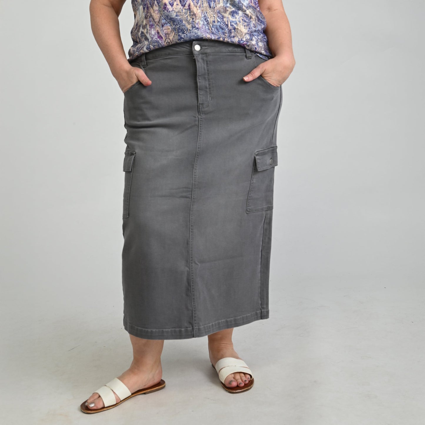 Christopher & Banks Denim Cargo Skirt