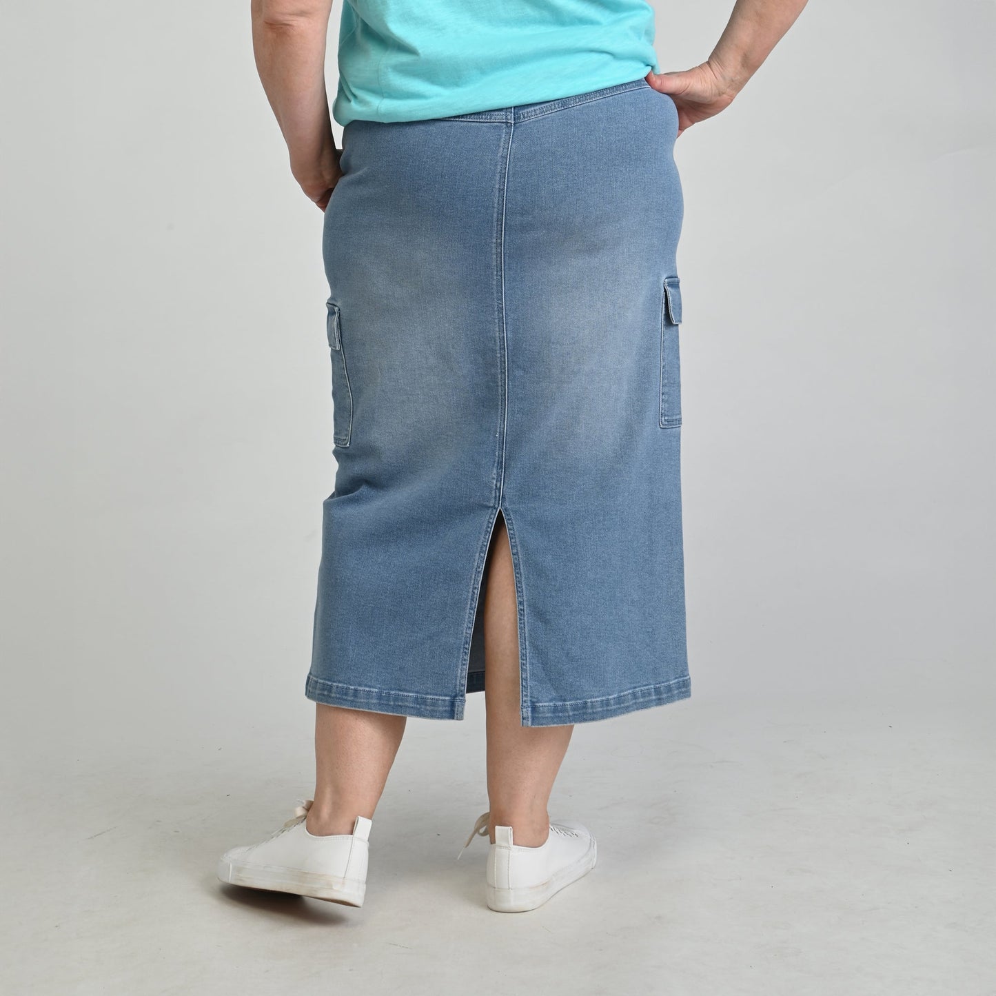 Christopher & Banks Denim Cargo Skirt