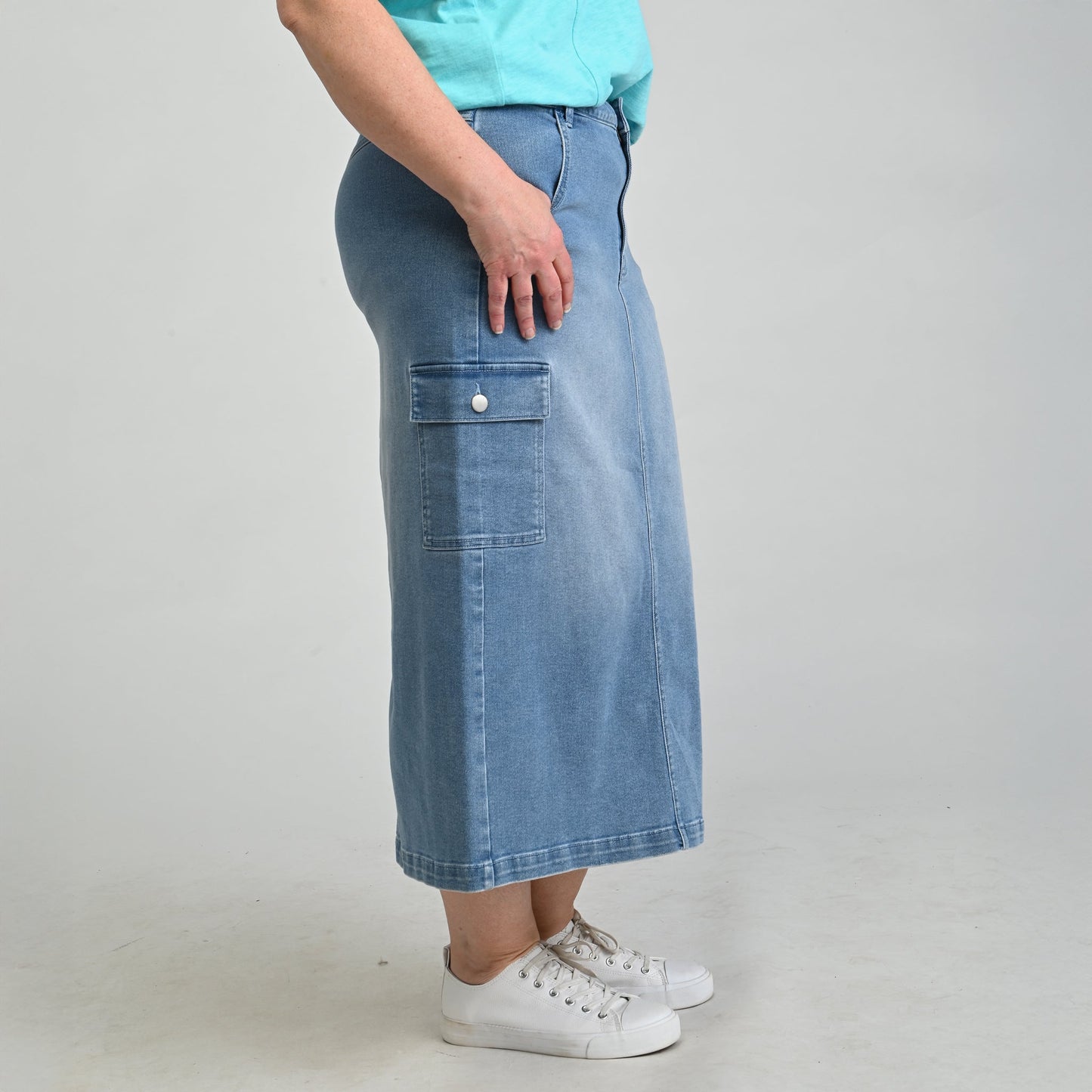 Christopher & Banks Denim Cargo Skirt