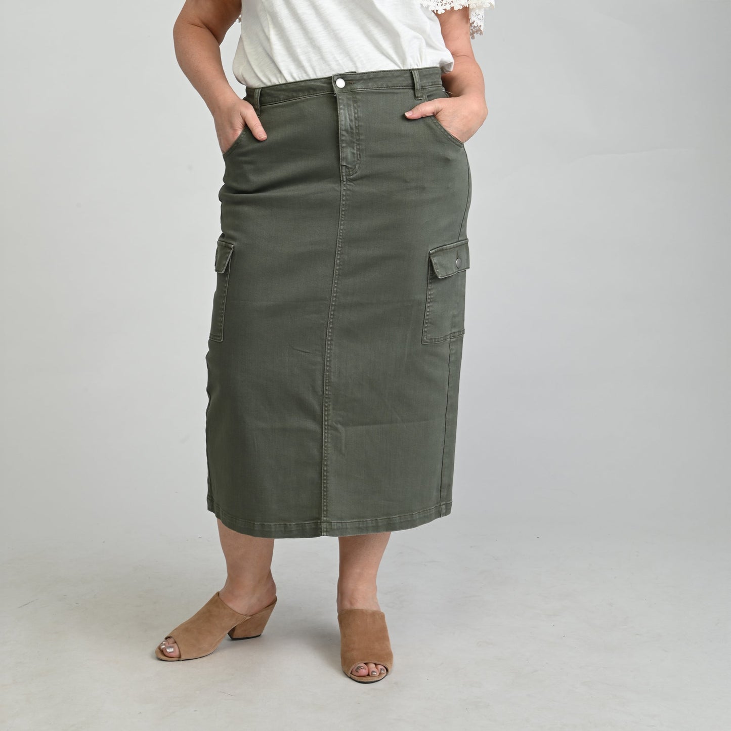 Christopher & Banks Denim Cargo Skirt