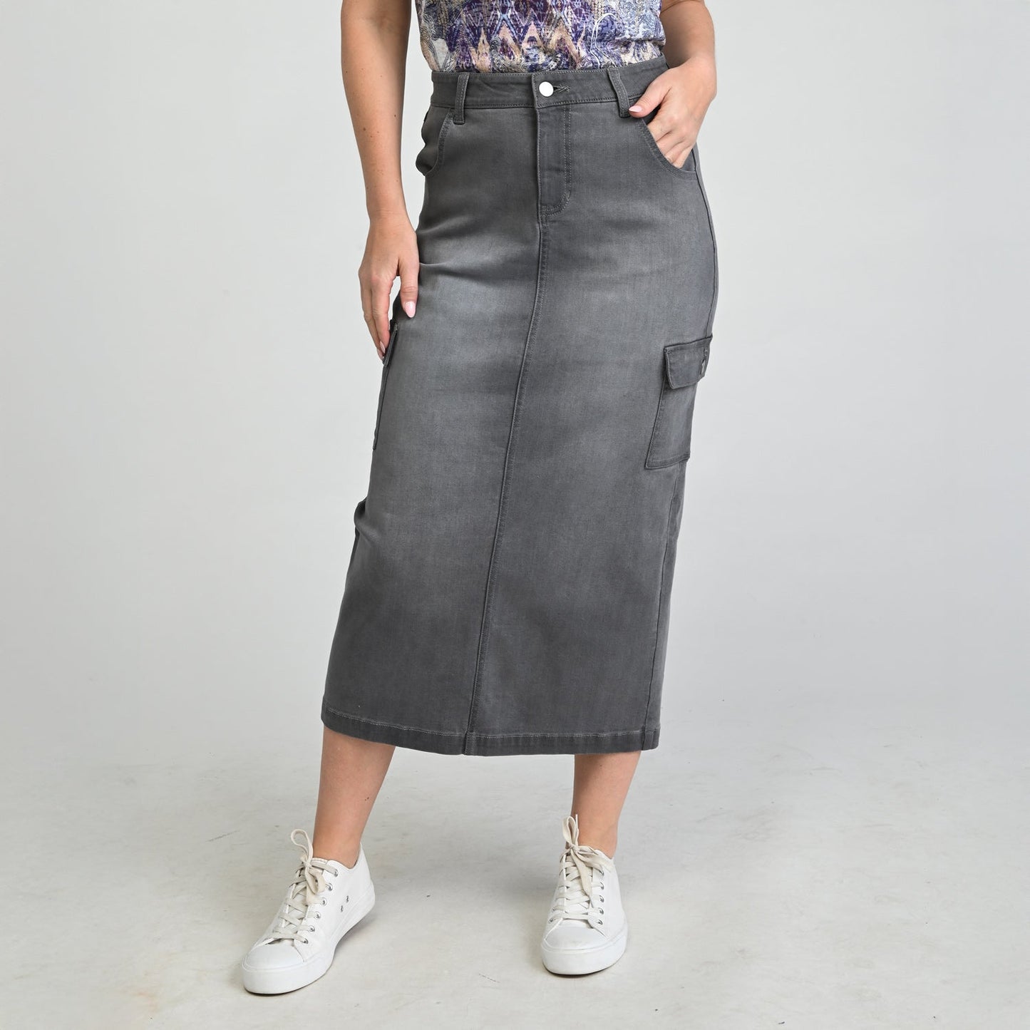 Christopher & Banks Denim Cargo Skirt