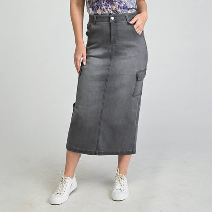 Christopher & Banks Denim Cargo Skirt