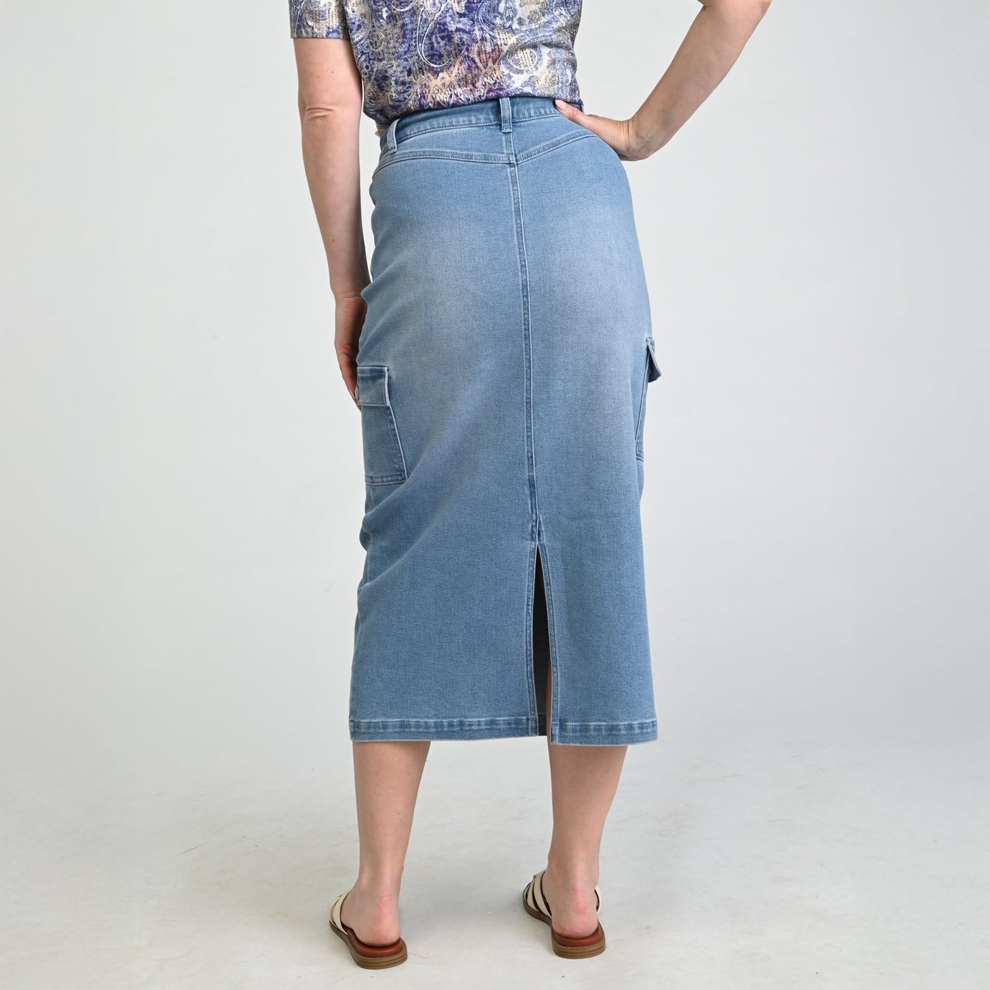 Christopher & Banks Denim Cargo Skirt