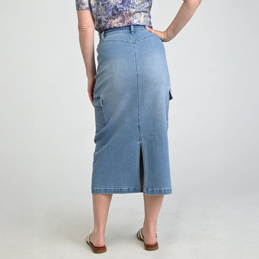 Christopher & Banks Denim Cargo Skirt