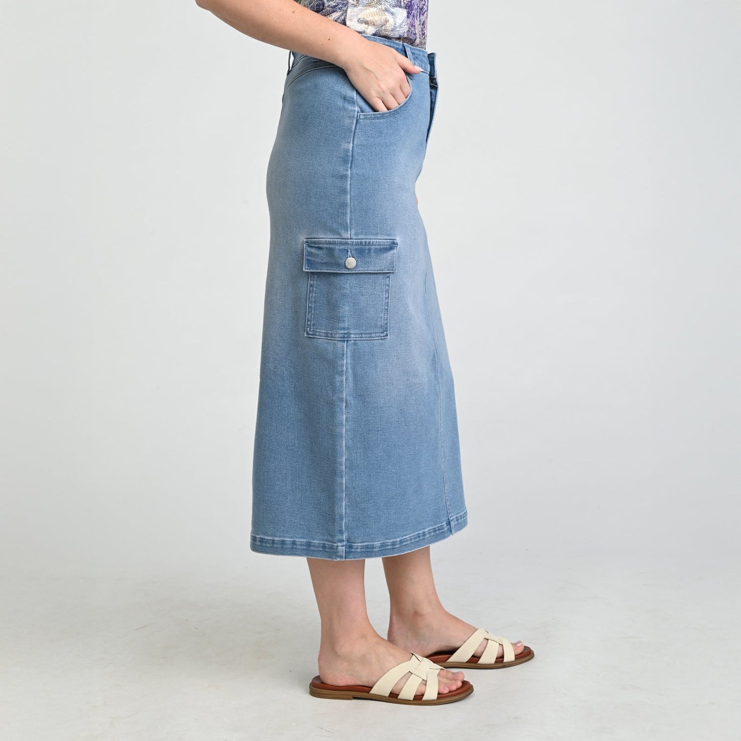Christopher & Banks Denim Cargo Skirt