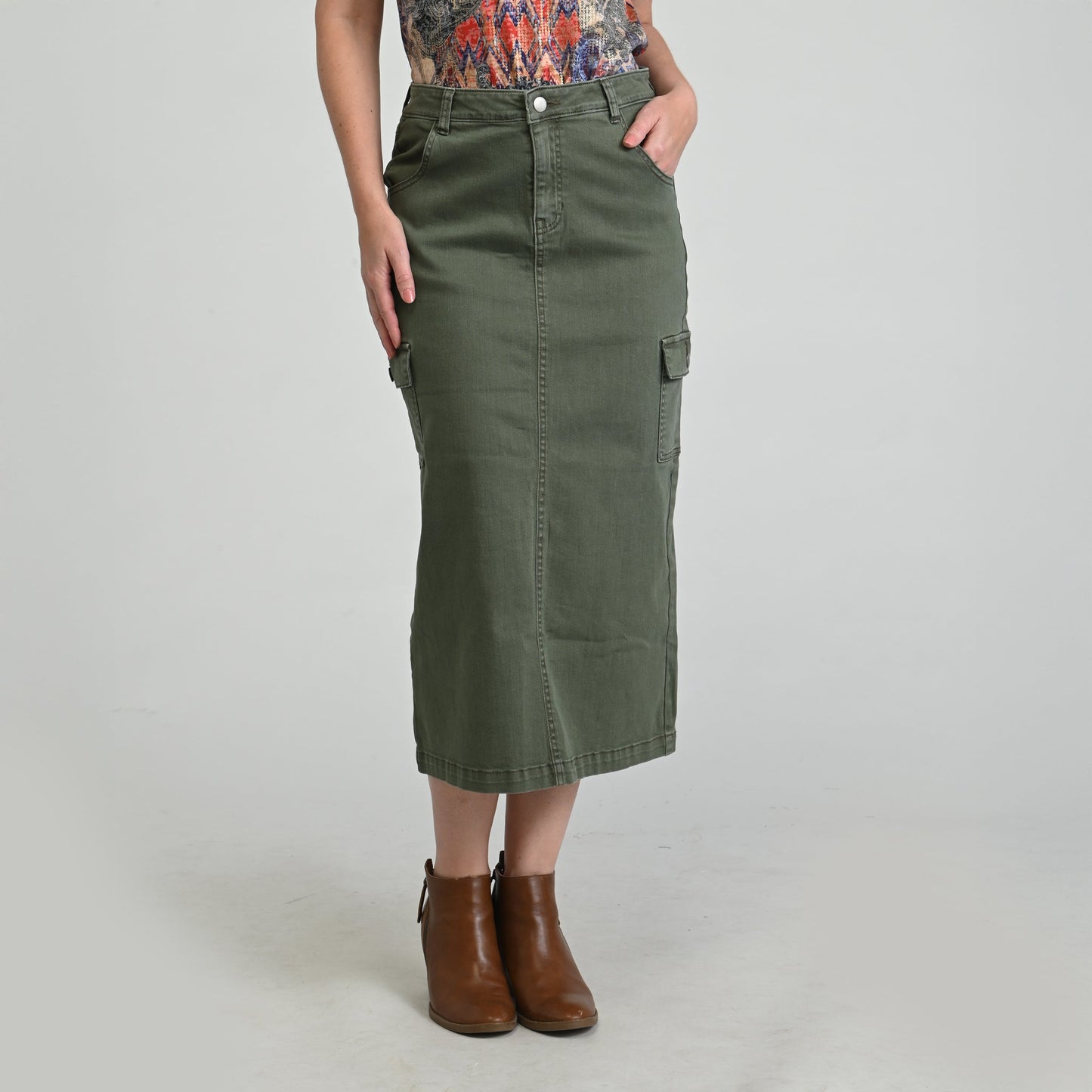Christopher & Banks Denim Cargo Skirt