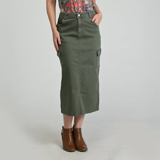 Christopher & Banks Denim Cargo Skirt