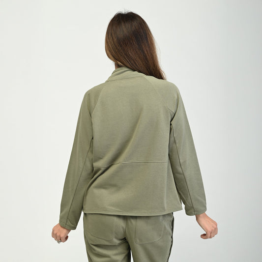 Christopher & Banks Relaxed Restyled French Terry Snap Front Jacket