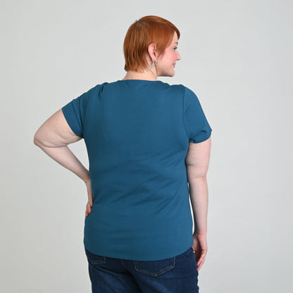 Christopher & Banks Sequined Palm Scoop Neck Tee