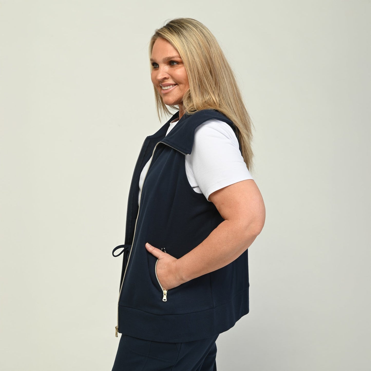 Christopher & Banks Relaxed Restyled Zip Front Vest