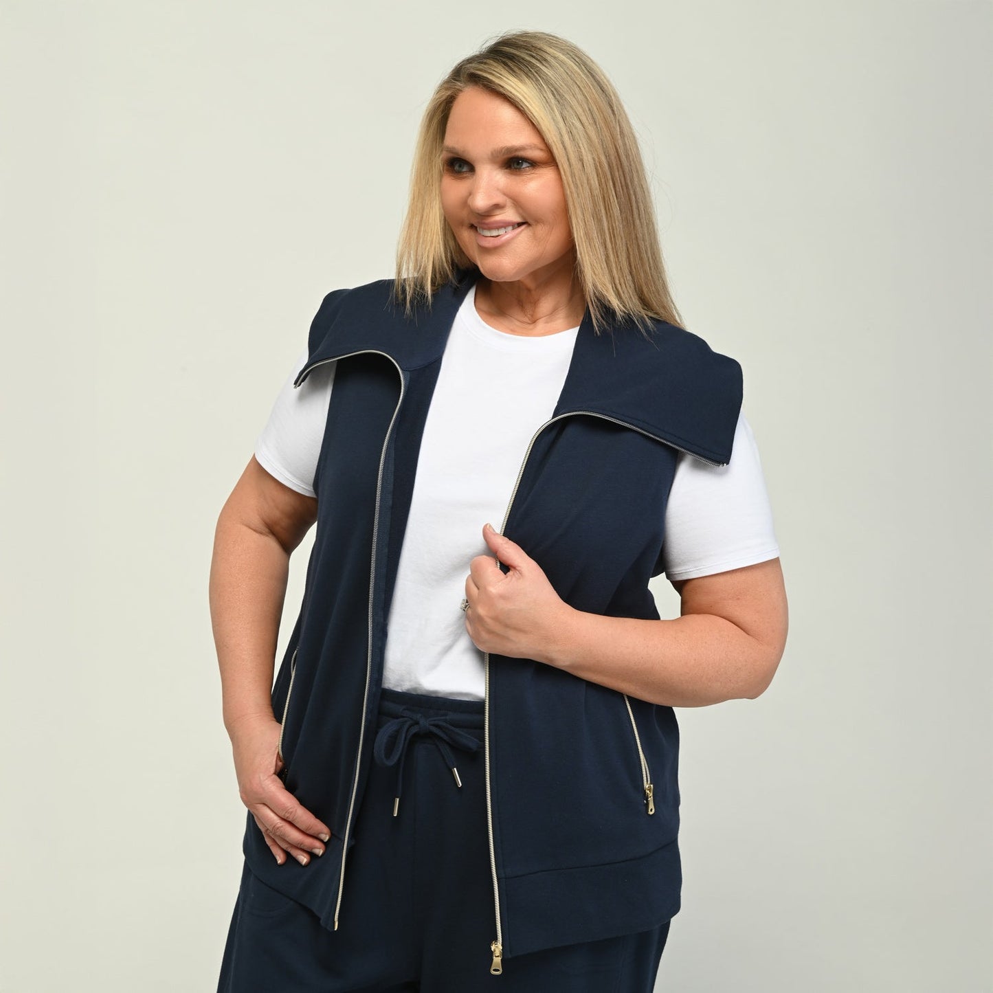 Christopher & Banks Relaxed Restyled Zip Front Vest