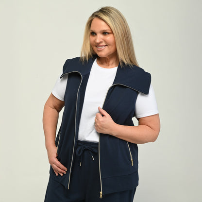 Christopher & Banks Relaxed Restyled Zip Front Vest