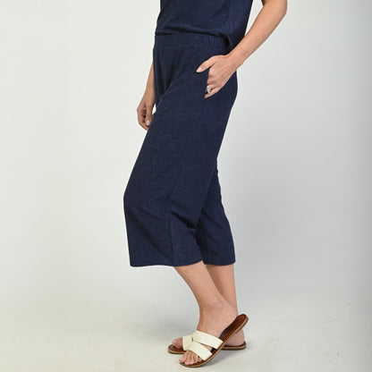 Christopher & Banks Relaxed Restyled Pull On Terry Cropped Pant