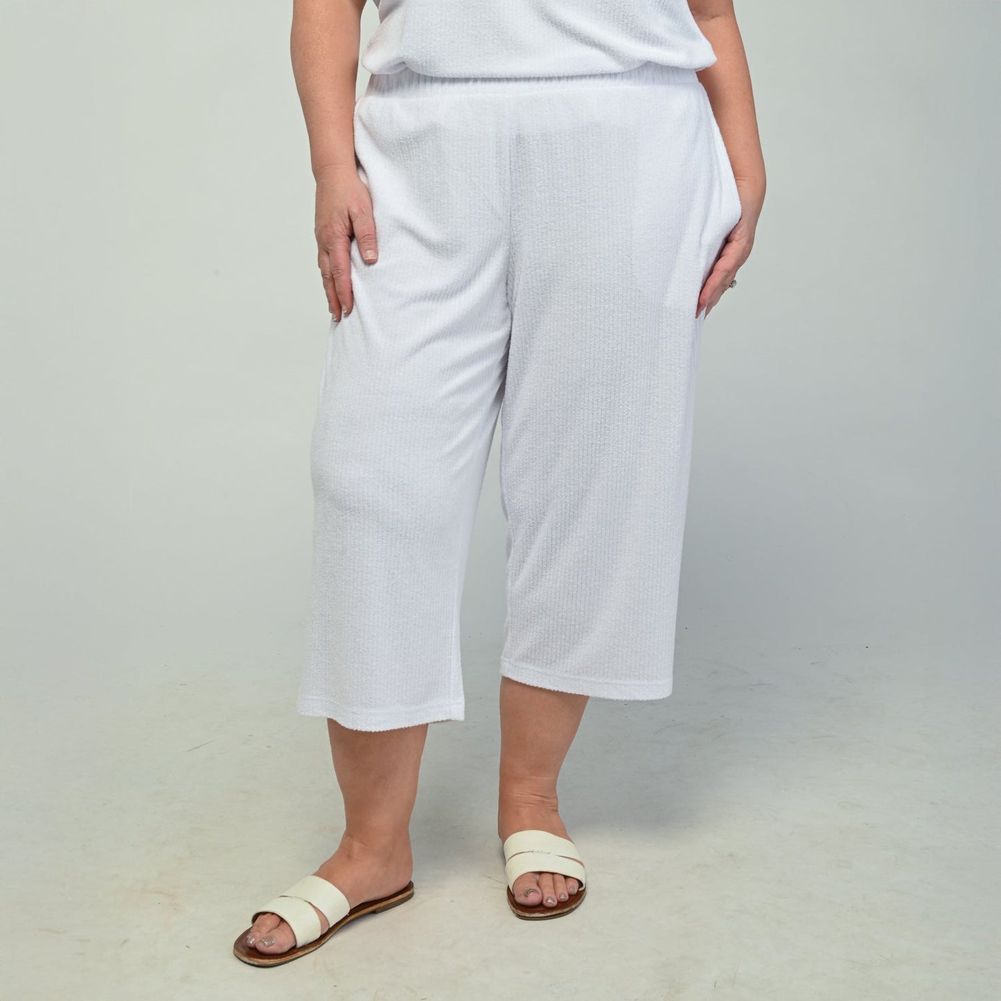 Christopher & Banks Relaxed Restyled Pull On Terry Cropped Pant