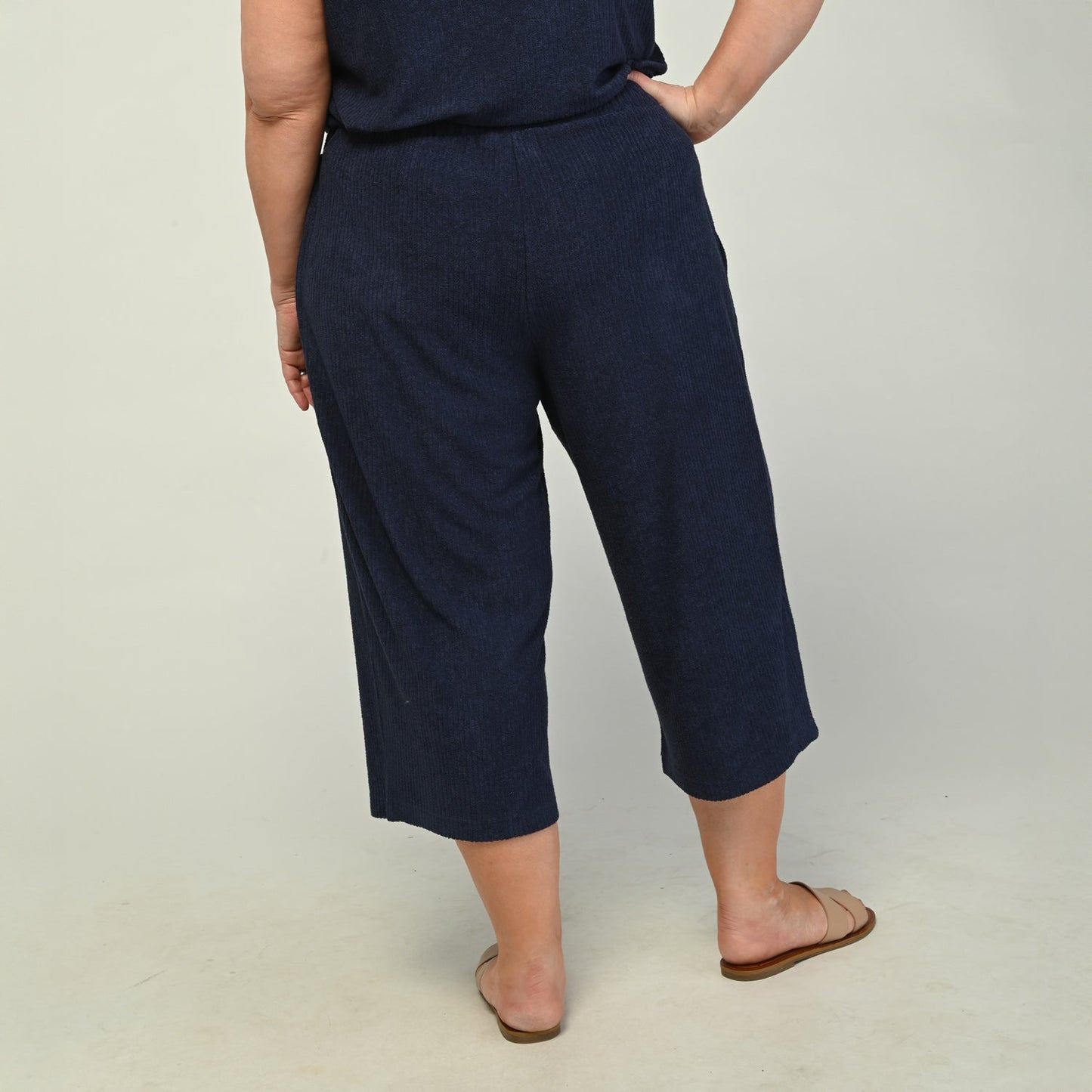 Christopher & Banks Relaxed Restyled Pull On Terry Cropped Pant