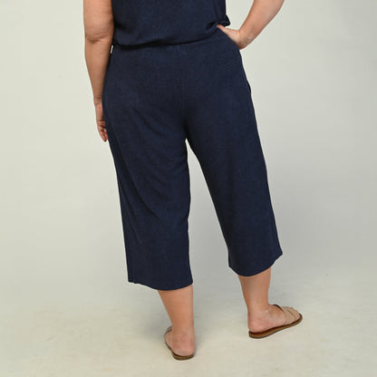 Christopher & Banks Relaxed Restyled Pull On Terry Cropped Pant