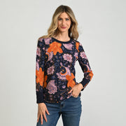 Christopher & Banks Printed Button Cuff Thermal Tee