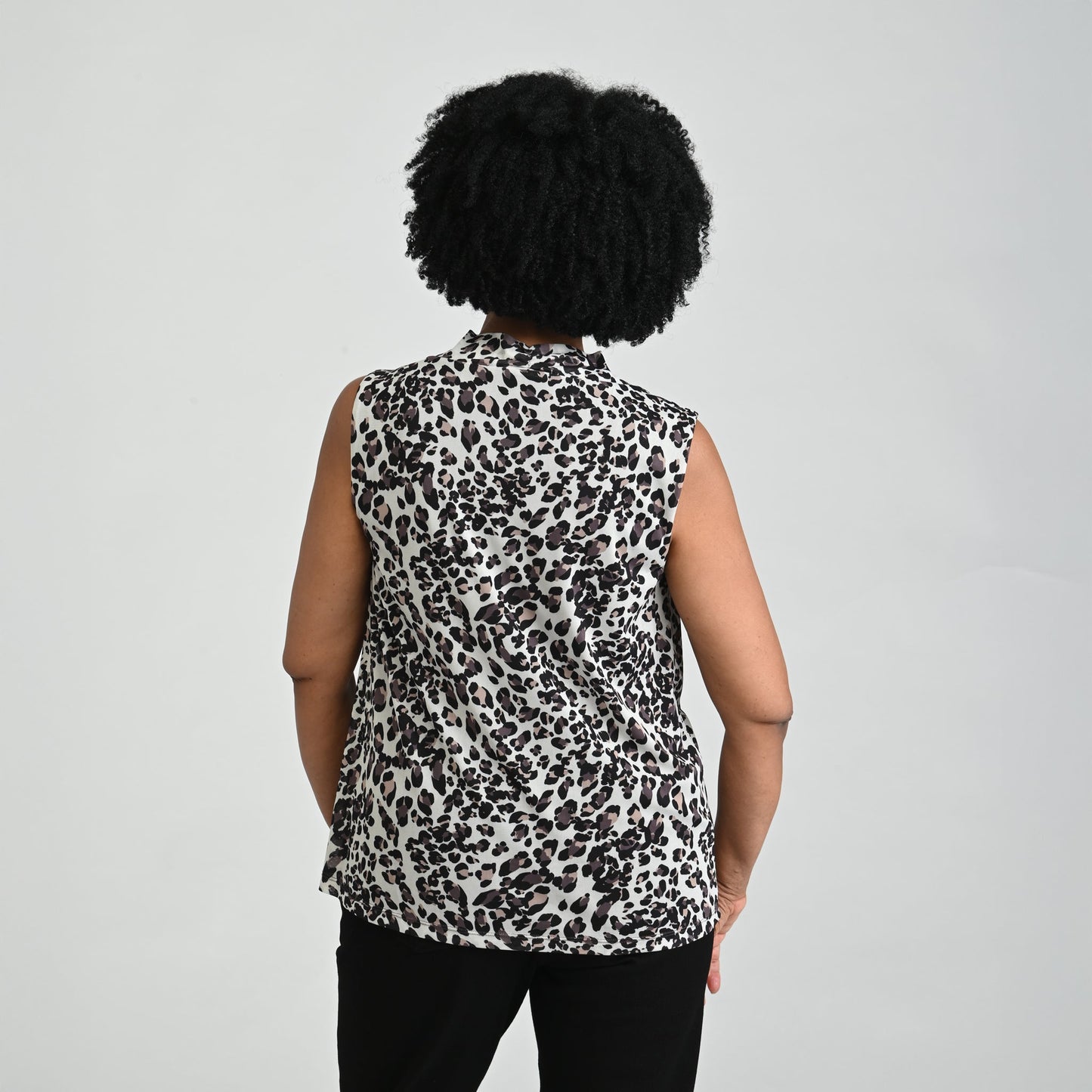 Christopher & Banks Printed Mesh Cowl Neck Shell